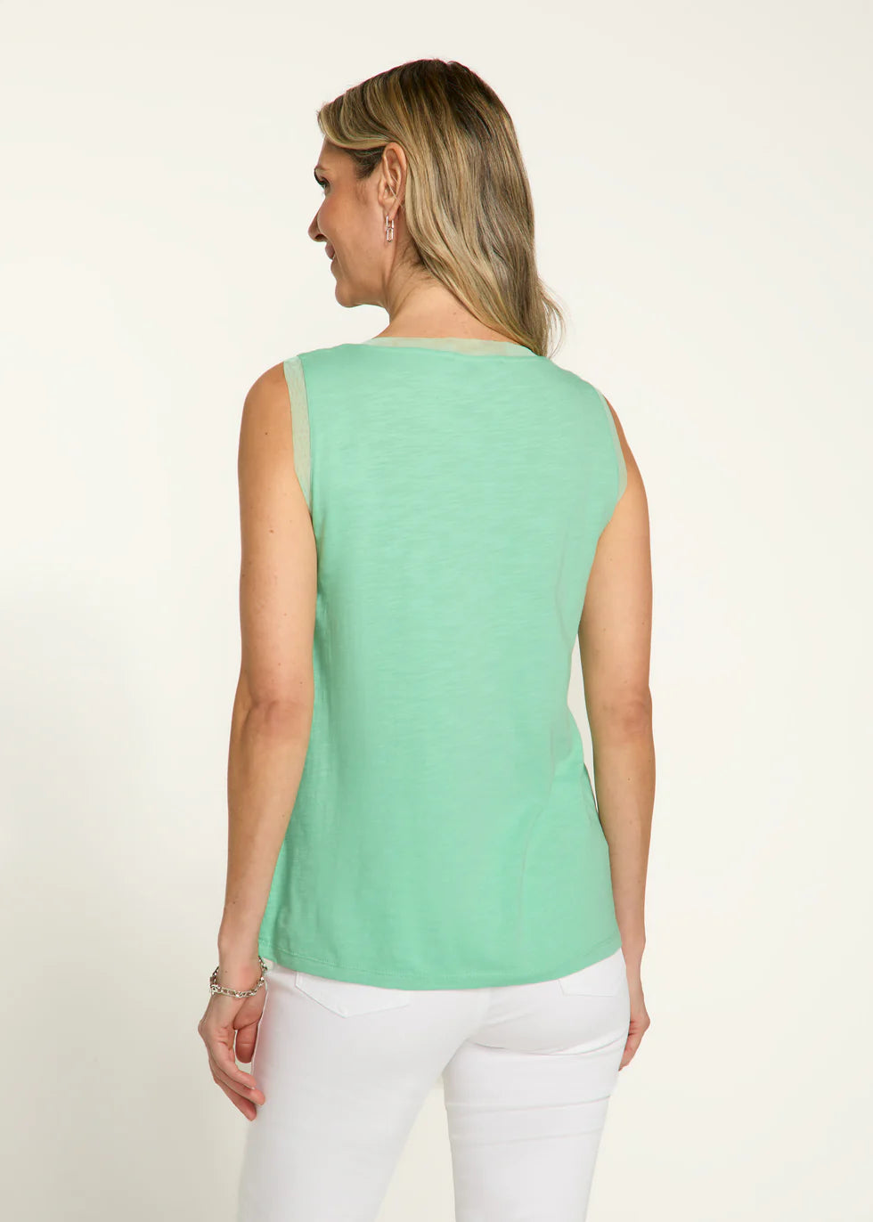 Slub Knit Short Sleeve Shell Tank