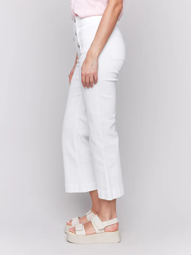 Button Front Pull On Flare Pant