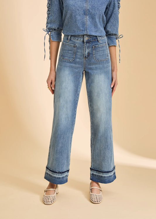 Olivia Cuff Wide Leg Jean