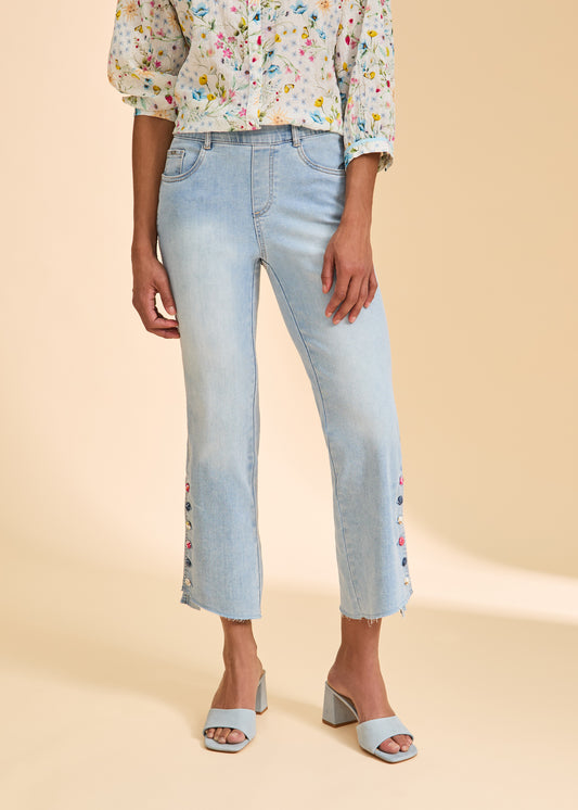 Pull On Boot Crop Jeans