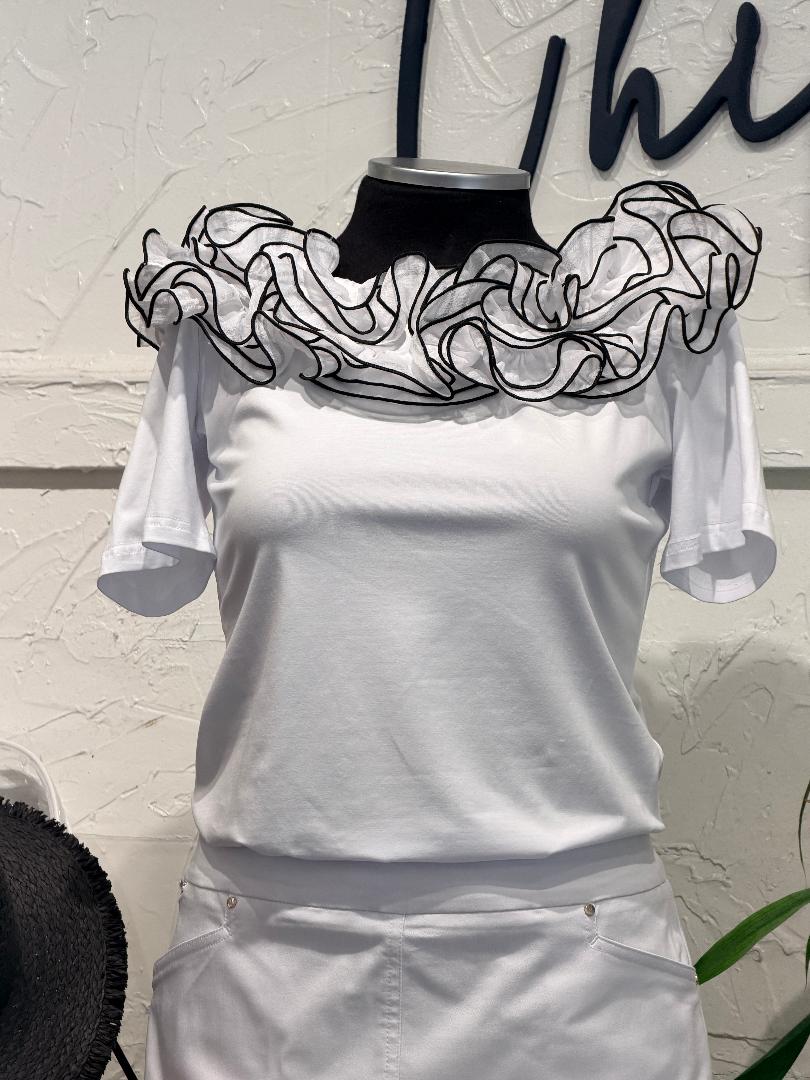Anna Embellished Short Sleeve Top