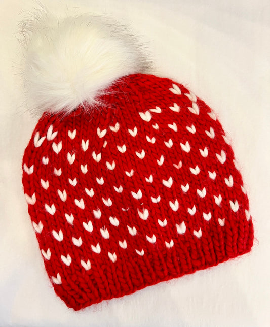 Look By M Fair Isle Pom Pom Hat